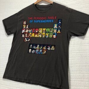 Periodic Table‎ of DC Comics Superheroes Tee T-Shirt Adult Men's L Size Large